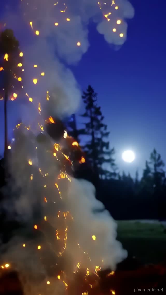 Ember Dance in Moonlight - Smoke & Dust AI stock